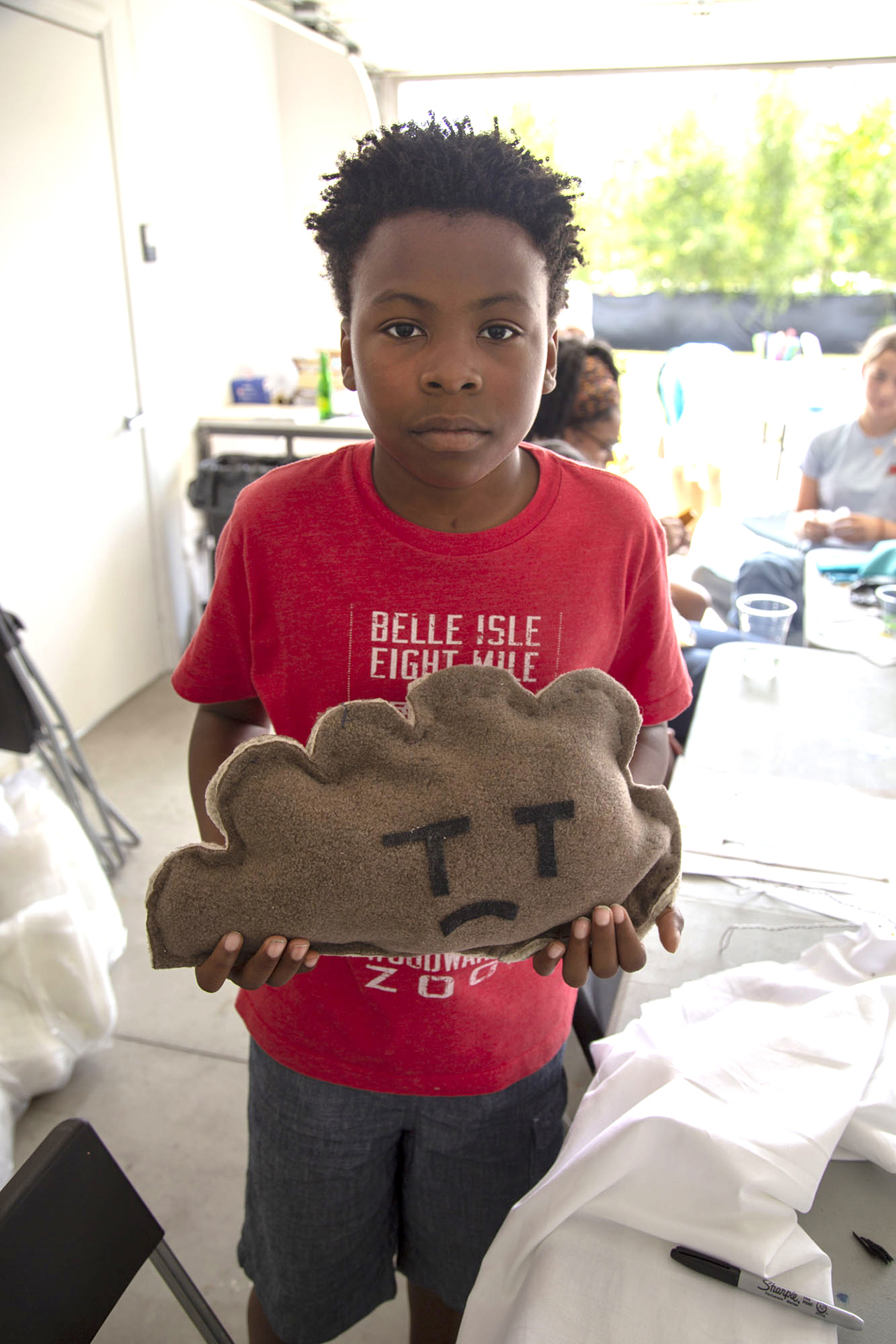 Youth participant in the KAWS EFFECTS: Character Design Summer Camp at MOCAD